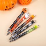 Stylo à bille rechargeable personnalisé pailleté araignée effrayante citrouille fantôme avec nom Halloween École Accessoires de bureau Cadeau pour la 
