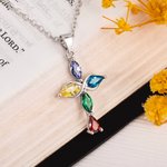 Personalized Mobius Infinite Cross Necklace with 5 Birthstones Minimalist Christian Jewelry Birthday Baptism Christmas Gift for Women