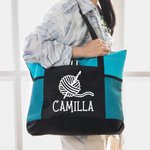 Bolsa de malla grande de punto personalizada con nombre Regalo de cumpleaños para amantes de la costura y el ganchillo