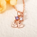 Personalizado 1-6 Corazón Estrella Birthstone Collar Colgantes con grabado Inicial Cumpleaños Aniversario Día de San Valentín Regalo para las mujeres