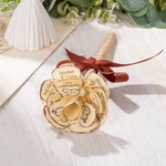 Henkilökohtainen Rustic Paper Rose Topper Twine kääritty Floral Pen kanssa nimikirjaimet nimet ja nauha vieraskirjaan häät osapuoli sisustus lahja pari