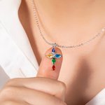 Personalized Mobius Infinite Cross Necklace with 5 Birthstones Minimalist Christian Jewelry Birthday Baptism Christmas Gift for Women