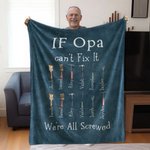 Personalisierte „IF Opa Papa can't Fix It“ Reparatur-Werkzeuge Decke mit 1-12 Kindernamen Super Weich Vatertag Geburtstag Geschenk für Papa Opa