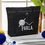 Bolsa de malla grande de punto personalizada con nombre Regalo de cumpleaños para amantes de la costura y el ganchillo