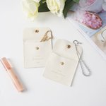 Personalized Dainty Cubic Zircon Adjustable Tennis Bracelet Leather Button Jewellery Pouch Set with Name Wedding Bridal Party Favors for Bridesmaids