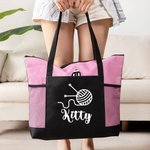 Bolsa de malla grande de punto personalizada con nombre Regalo de cumpleaños para amantes de la costura y el ganchillo