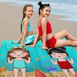 Personlig med namn strandhandduk barn marintema snabbtorkande stor present sommar födelsedag pojke flicka