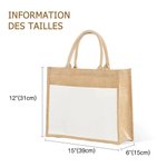 Sac en Toile de Jute Personnalisé avec Nom Dessin de Personnage et Fleur de Naissance Nuage des Mots Positifs Cadeau de Noël Chrétien pour les Femmes