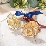 Henkilökohtainen Rustic Paper Rose Topper Twine kääritty Floral Pen kanssa nimikirjaimet nimet ja nauha vieraskirjaan häät osapuoli sisustus lahja pari