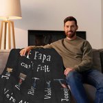 Personalisierte „IF Opa Papa can't Fix It“ Reparatur-Werkzeuge Decke mit 1-12 Kindernamen Super Weich Vatertag Geburtstag Geschenk für Papa Opa