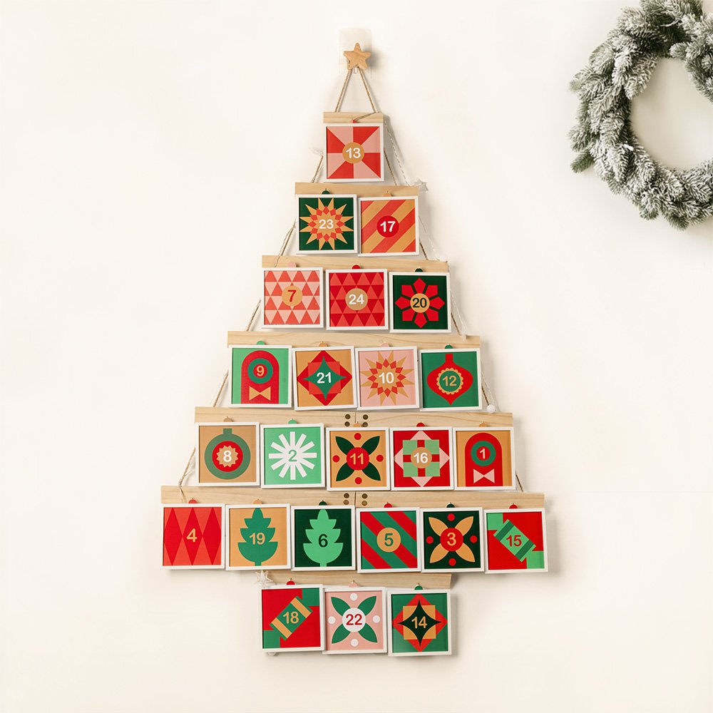 Personalized Pull-out 24 Photos Christmas Tree Shape Advent Calendar with LED Light Home Decor Christmas Album Birthday Gift for Friend Family 3