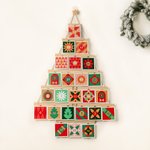 Gepersonaliseerde Uittrekbare Adventskalender in Kerstboomvorm met 24 Foto’s en LED-licht Woondecoratie Kerstalbum en Verjaardagscadeau voor Familie