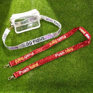 Personalizado colorido lentejuelas Gameday Cross Body Bag Bolso Correa con bordado Espíritu Texto Colegio Escuela Equipo Club Regalo para los aficiona