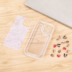 Gepersonaliseerd Shell-patroon Grappig Shaker Assembleerbaar Telefoonhoesje met Gezichtsfoto en Hart Schudbedeltjes voor iPhone Verjaardagsgeschenk voor Familie Vrienden