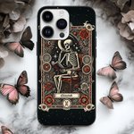 Personalised Gothic Skeleton Book Black or Clear Phone Case for iPhone Birthday Halloween Gift for Gothic Lovers Readers