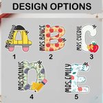 Personalized Pencil Apple Design Acrylic Initial Keychain with Name Birthday Appreciation Thank You Gift for Teacher