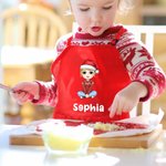 Tablier Personnalisé avec Personnage Fleur de Naissance Nom Accessoire Cuisine Pâtisserie pour Enfant Cadeau Anniversaire Noël