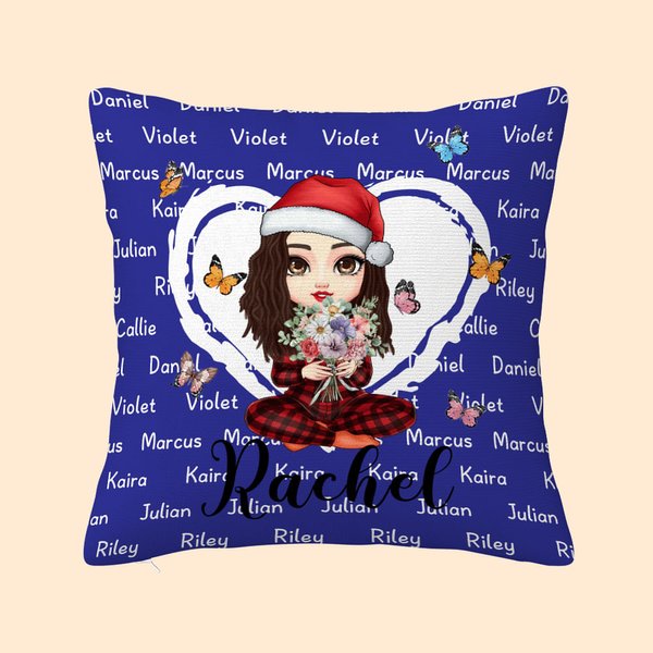 Personalisierte Cartoon-Charakter Geburt Blume Bouquet werfen Kissenbezug mit 1-8 Namen Home Decor Geburtstag Geschenk für Mädchen Frauen
