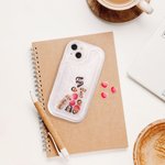 Gepersonaliseerd Shell-patroon Grappig Shaker Assembleerbaar Telefoonhoesje met Gezichtsfoto en Hart Schudbedeltjes voor iPhone Verjaardagsgeschenk voor Familie Vrienden