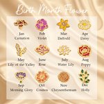 Personalized Dainty 1-8 Colorful Birth Flower Sideway Necklace Family Jewelry Birthday Anniversary Gift for Women
