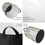 Panier à linge pliable personnalisé avec nom et poignée Ours, Renard, Écureuil, Animaux des bois, Cadeau d'anniversaire pour Garçons et Filles