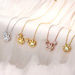 Gepersonaliseerde 1-4 Bubble Pet Paws Halsketting met Gegraveerde Naam Minimalistisch Verjaardagsgeschenk voor Kat Hond Huisdierliefhebbers