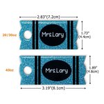 Personalised Glitter Pencil Crayon Notebook Tumbler Name Plate Lid Topper Accessories for Stanley Tumbler Teacher's Day Appreciation Gift for Teacher