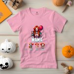 Personalisierte Spooky Horror Mama Crewneck T-shirt Sweatshirt mit 1-4 Kind Namen Halloween Party Geschenk für Mama Familie