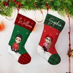 Personalizzato Cartoon personaggio calza di Natale con nome appeso ornamento albero di Natale decorazione regalo per la famiglia bambini
