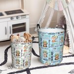 Panier à linge pliable personnalisé avec nom et poignée Ours, Renard, Écureuil, Animaux des bois, Cadeau d'anniversaire pour Garçons et Filles
