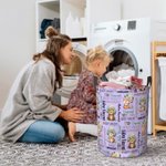 Panier à linge pliable personnalisé avec nom et poignée Ours, Renard, Écureuil, Animaux des bois, Cadeau d'anniversaire pour Garçons et Filles