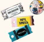 Personalised Glitter Pencil Crayon Notebook Tumbler Name Plate Lid Topper Accessories for Stanley Tumbler Teacher's Day Appreciation Gift for Teacher
