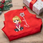 Tablier Personnalisé avec Personnage Fleur de Naissance Nom Accessoire Cuisine Pâtisserie pour Enfant Cadeau Anniversaire Noël