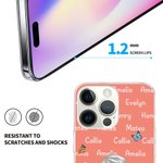 Personalised Multicolor Butterfly Cute Character Phone Case for iPhone with Birth Flowers and Names Birthday Christmas Gift for Women