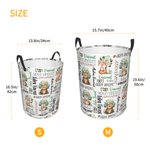Panier à linge pliable personnalisé avec nom et poignée Ours, Renard, Écureuil, Animaux des bois, Cadeau d'anniversaire pour Garçons et Filles