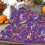 Couverture personnalisée Halloween Fantôme Néon avec Nom et Initiale Halloween Cadeau Funny pour Garçons Filles
