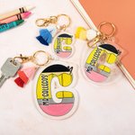 Personalized Pencil Apple Design Acrylic Initial Keychain with Name Birthday Appreciation Thank You Gift for Teacher