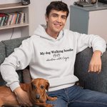 Personalised Cute Paws My Dog Walking Sweatshirt Hoodie with Embroidered Name Birthday Anniversary Gift for Pet Lovers