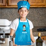 Tablier Personnalisé avec Personnage Fleur de Naissance Nom Accessoire Cuisine Pâtisserie pour Enfant Cadeau Anniversaire Noël