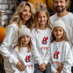 Personalisierte Spooky Horror Mama Crewneck T-shirt Sweatshirt mit 1-4 Kind Namen Halloween Party Geschenk für Mama Familie