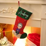Personalizzato Cartoon personaggio calza di Natale con nome appeso ornamento albero di Natale decorazione regalo per la famiglia bambini
