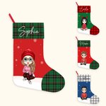Personalizzato Cartoon personaggio calza di Natale con nome appeso ornamento albero di Natale decorazione regalo per la famiglia bambini