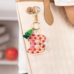 Personalized Pencil Apple Design Acrylic Initial Keychain with Name Birthday Appreciation Thank You Gift for Teacher