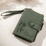 Portafoglio personalizzato in pelle con nome e portacarte, regalo di compleanno per le donne e le ragazze.