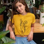Personalised Multicolour Horse Birth Flower 100% Cotton T-shirt with Name Birthday Gift for Horse Lover