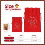 Personalised Coloured Lights Coquette Bow Name Drawstring Gift Bag with Kraft Paper Tag Merry Christmas Party Favors for Kids Family