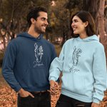 Personalized Multicolor Line Horse Birth Flower Sweatshirt Hoodie with Name Birthday Anniversary Gift for Friend Family