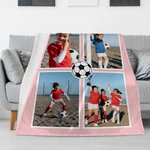 Personalisierte Multi-Color Baseball Football Golf Soft Throw Decke mit 4 Fotos Geburtstag Home Decor Geschenk für Sportliebhaber