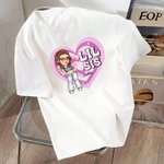 Personnalisé Grand Sis Mid Sis Lil Sis Y2K Heart Cartoon Girl T-shirt Sweatshirt Hoodie with Name Birthday Friendship Gift for Besties Women