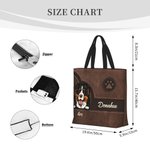 Personalised Retro Cartoon 1-6 Dogs Paw Print Large Reusable Tote Bag with Name Birthday Leisure Gift for Dog Pet Lovers